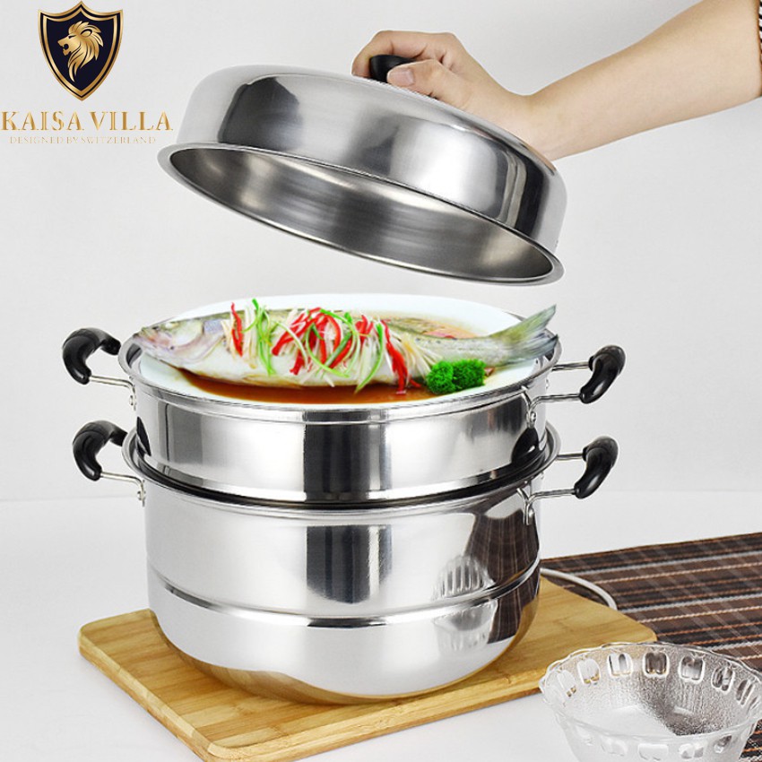 Kaisa Villa steamer 3 layer stainless food steamer stainless steamer 3 layer steamer 26cm