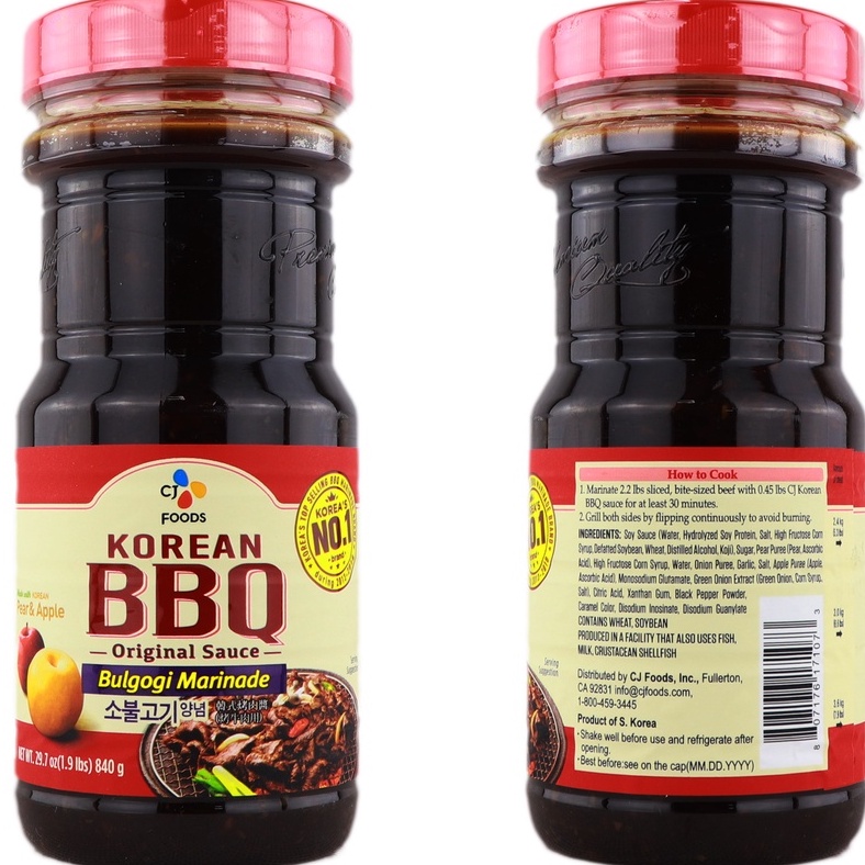 CJ Foods Korean BBQ Original Sauce Bulgogi Marinade 840g Shopee