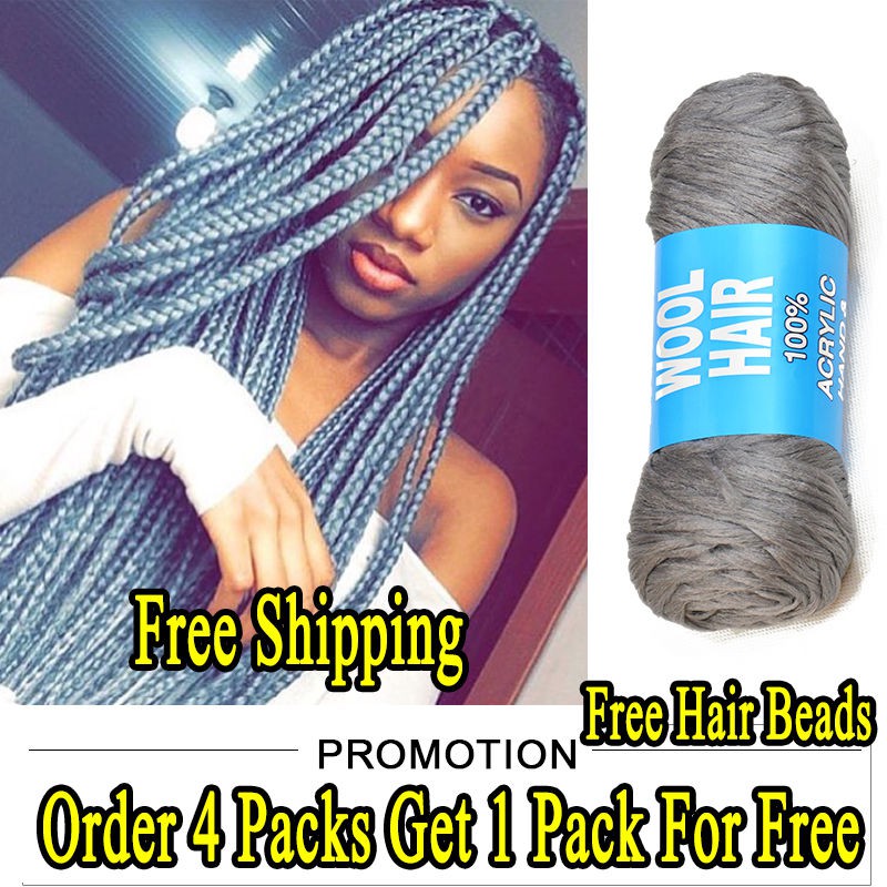 Brazil wool hair brazilian yarn, black wig line, dirty braid, big braid