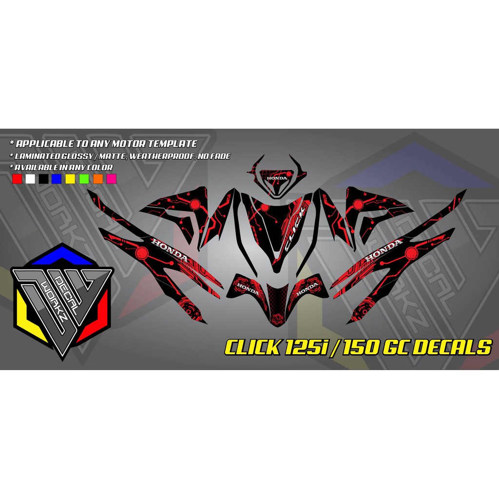 Honda Click v2 125i / 150 GC RED CIRCUIT DECALS presyo ₱1,350