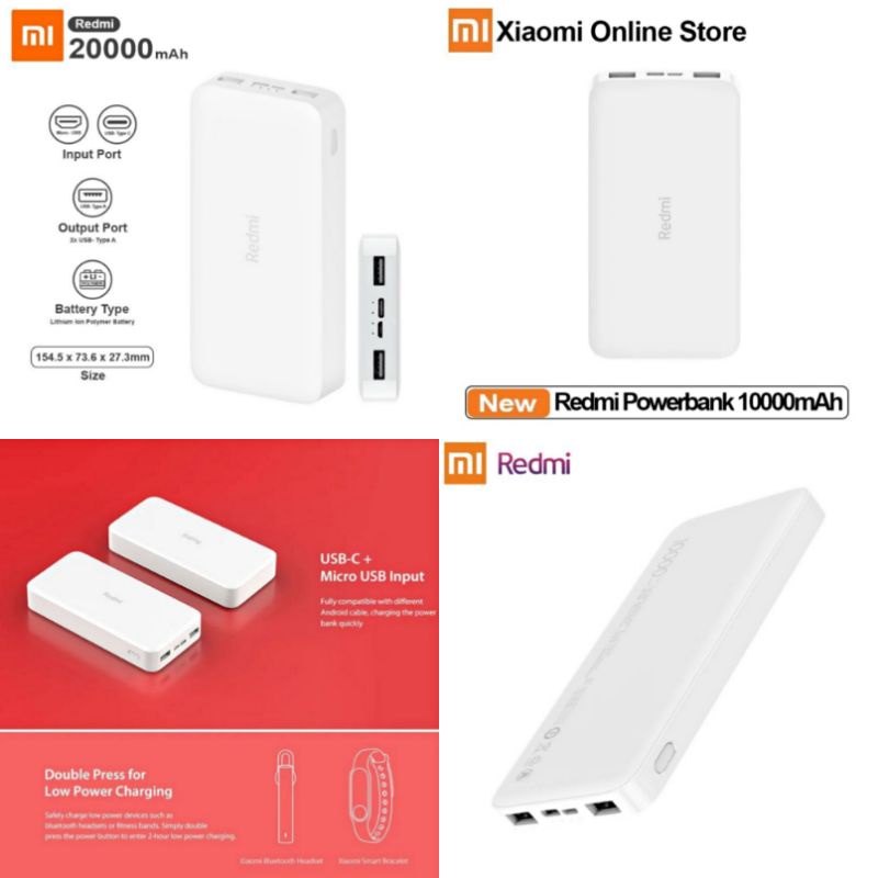 Xiaomi Redmi PowerBank 10000mAh or 20000mAh 18W Power Bank Shopee