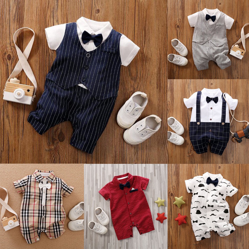 Baby boy clothes toddler romper onesie formal outfit costume for
