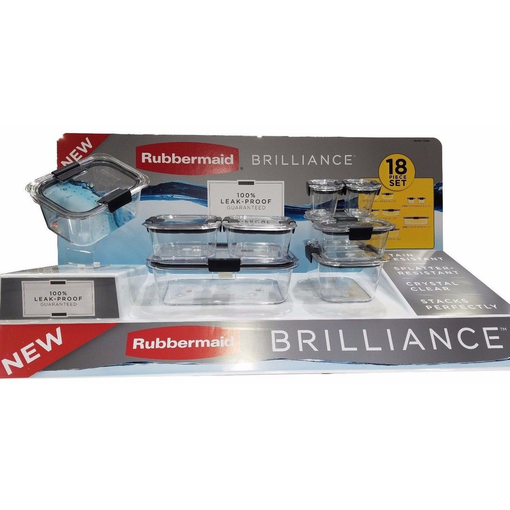 Rubbermaid Brilliance Microwavable Food Storage Set 18pc USA Shopee