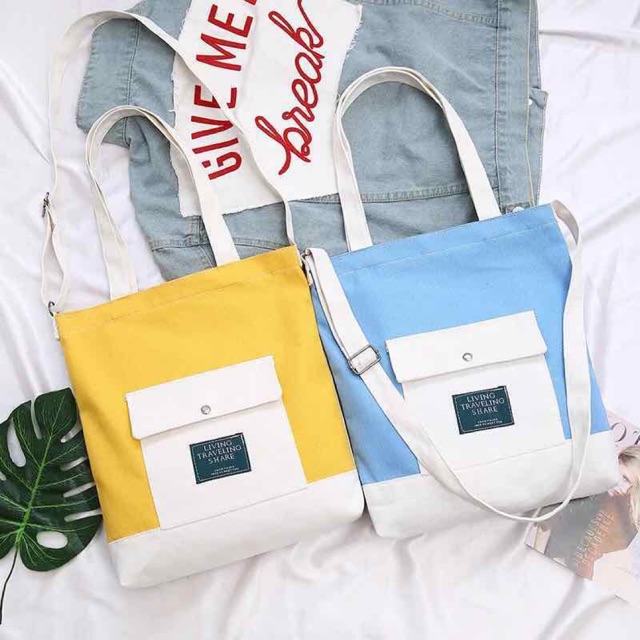 No.19 Korean design katsa bag canvas bag 2handle Shopee Philippines