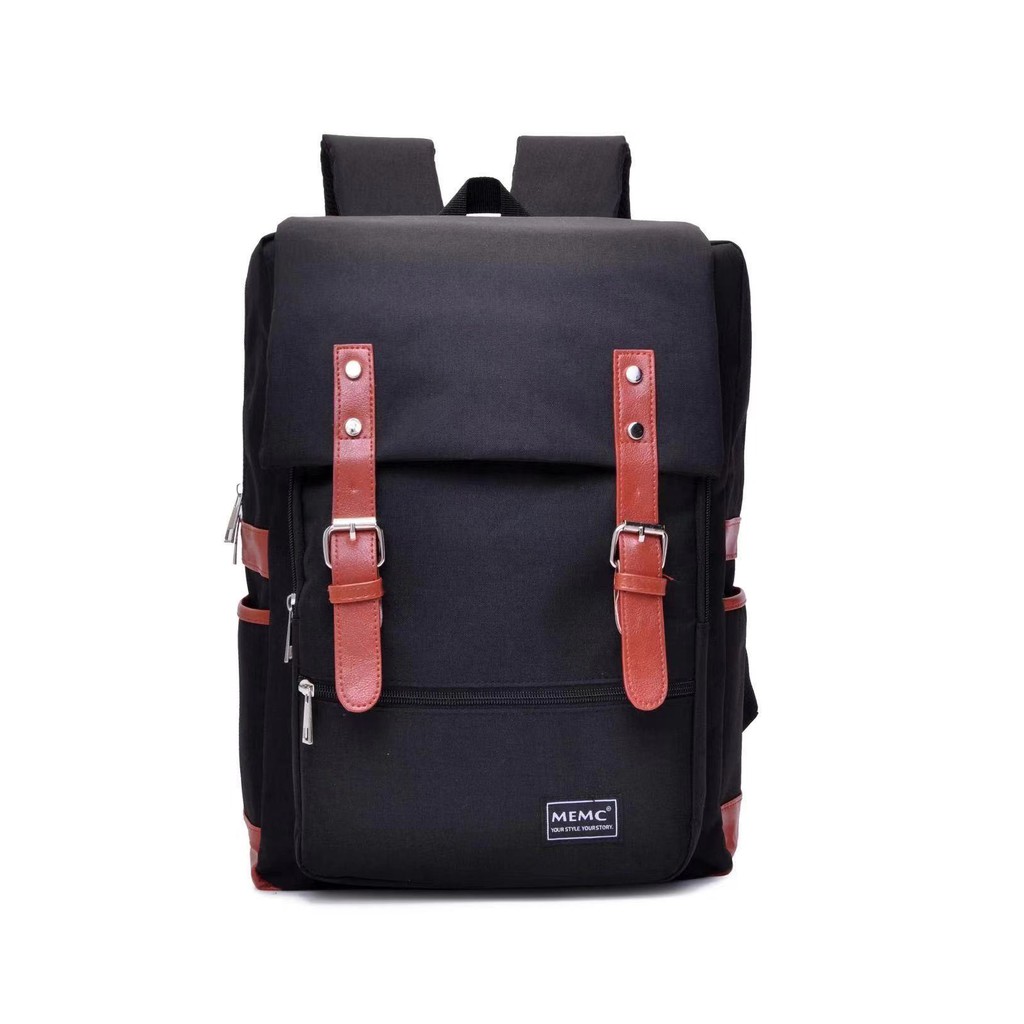MEMC Korean Denim Unisex Casual Backpack with Laptop Compartment0122