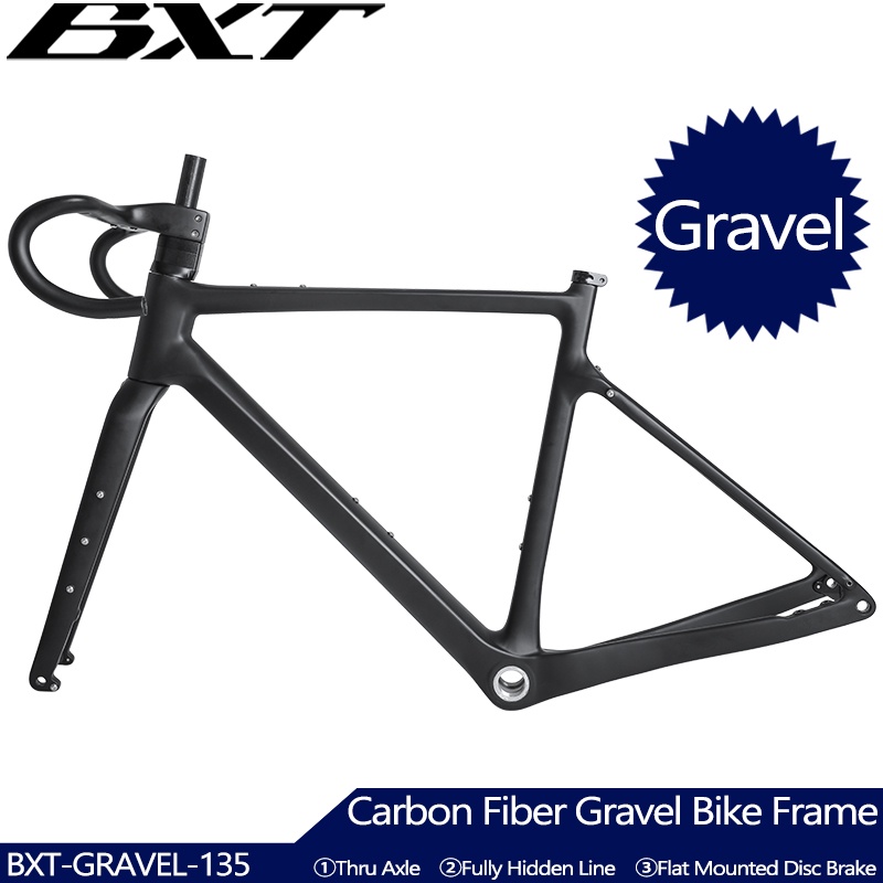 Full Carbon Gravel Bike Frame Set Disc Brake Thru Axle Carbon Fiber Gravel Bicycle Frame Fully