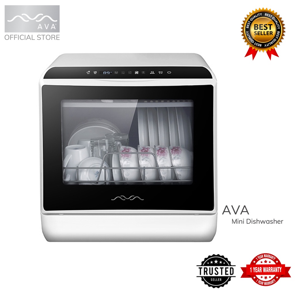 AVA Mini Dishwasher Machine Automatic w/ Extra DRY Function Countertop Dishwasher w/ FREE