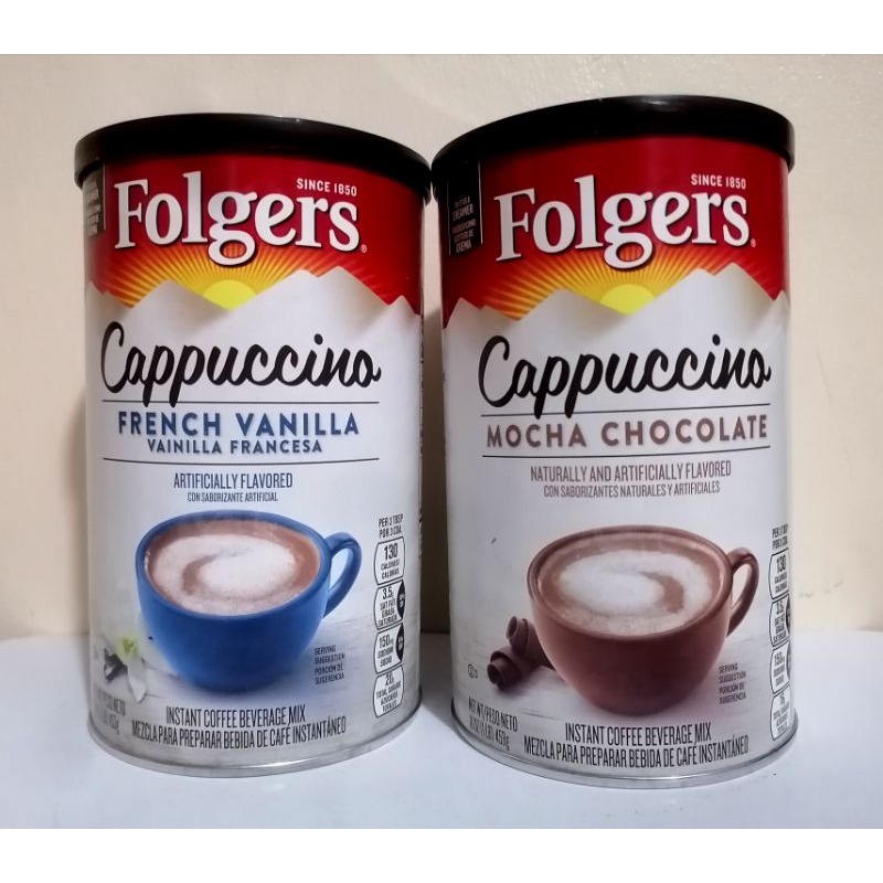 Folgers Cappuccino French Instant Coffee Beverage Mix/Caffe D'Vita 453g