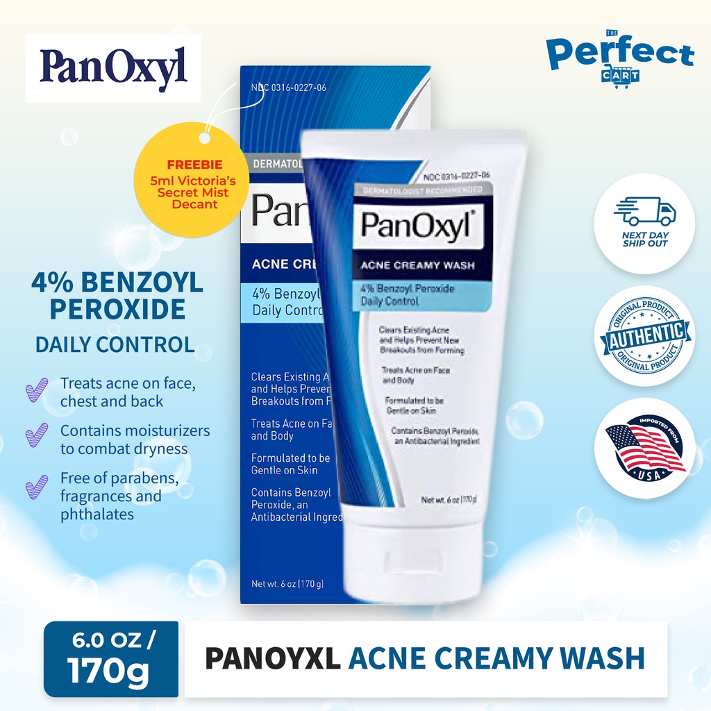 PanOxyl Creamy Acne Wash 4 Benzoyl Peroxide 6.0 oz Shopee Philippines