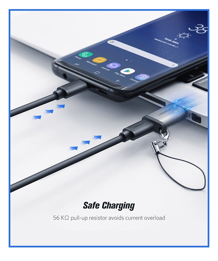 UGREEN 35MM USB C Adapter USB A 3.0 Male to USB 3.1 Type C Female Connector Typec Adapter TypeC