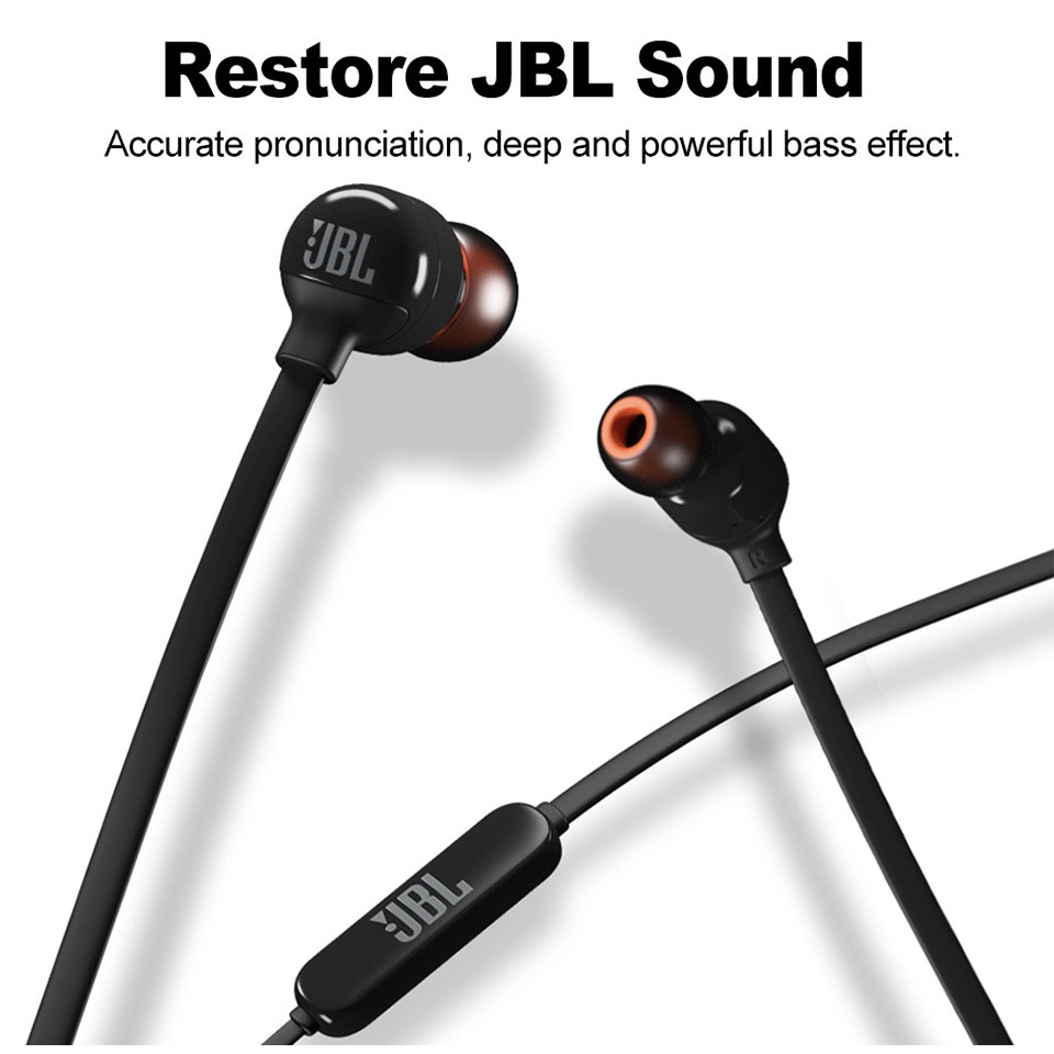 JBL T110BT Wireless Bluetooth Earphone Sports Bass Earbuds 3Button