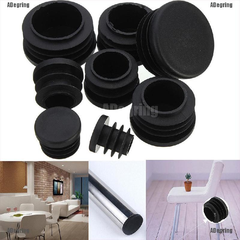 ADegring Round Rubber Pipe Tube Tubing Plug End Caps Black 10 Pcs