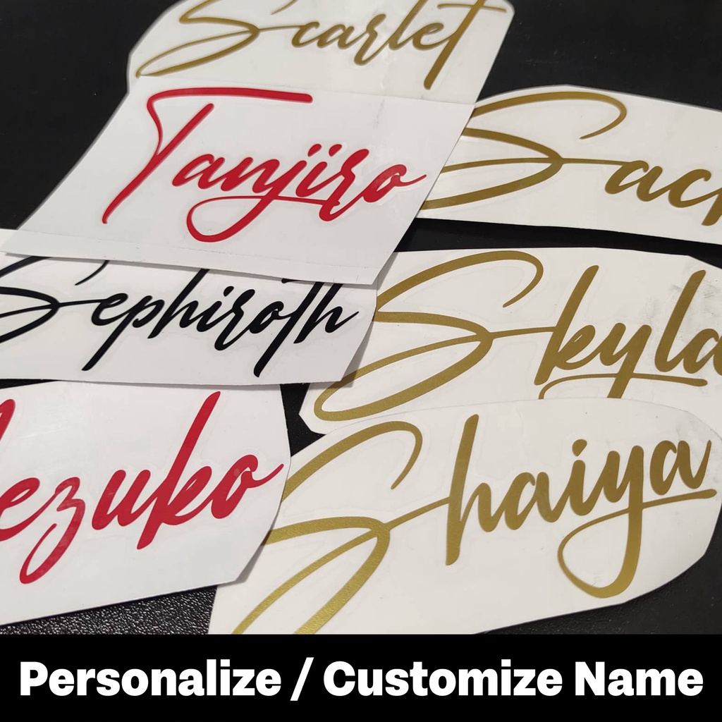 Personalize Script Signature Stickers Customize Cutout Decals for