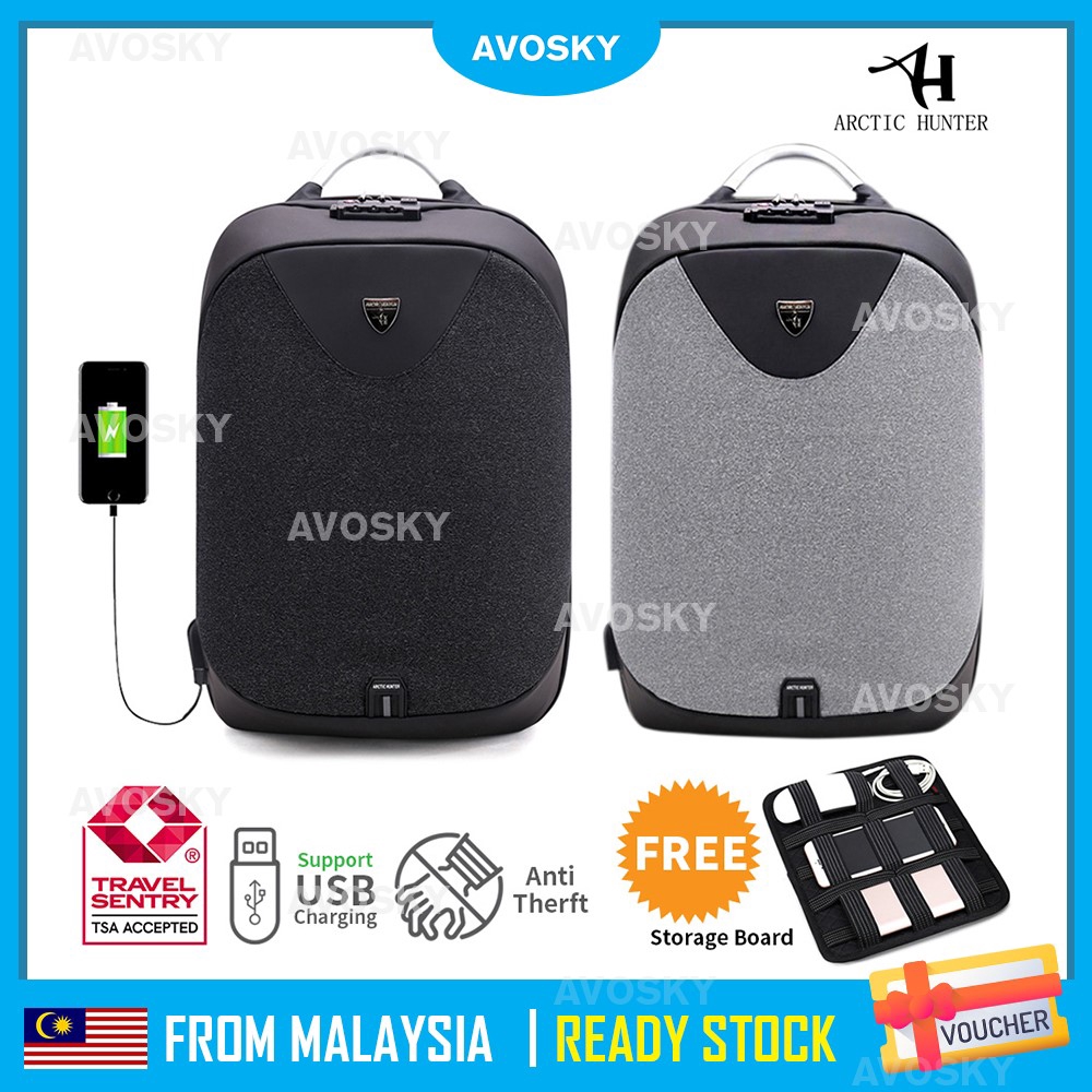 AVOSKY Arctic Hunter Waterproof Travel AntiTheft Laptop Backpack with