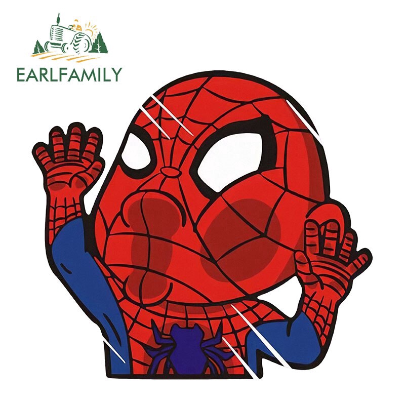 Spiderman Super Hero Hit The Window Decal Sticker Laptop Bumper Helmet