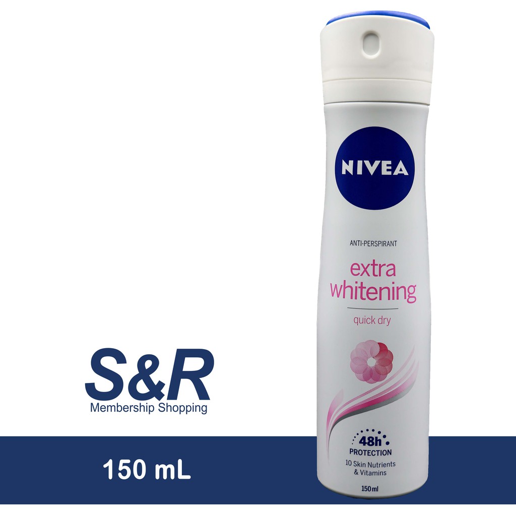 Nivea Extra Whitening Deodorant Spray 150 mL Shopee Philippines