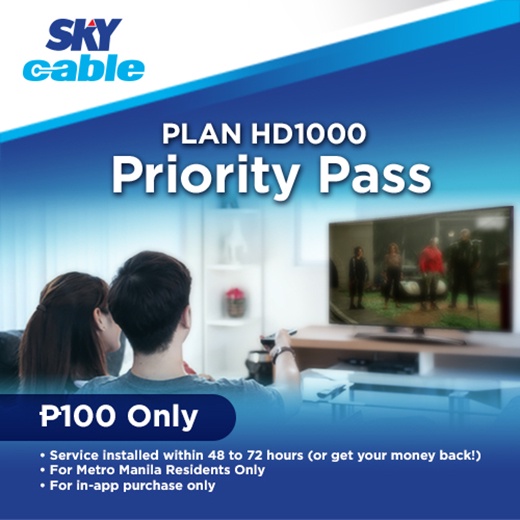 SKYcable Plan HD1000 Priority Pass Shopee Philippines