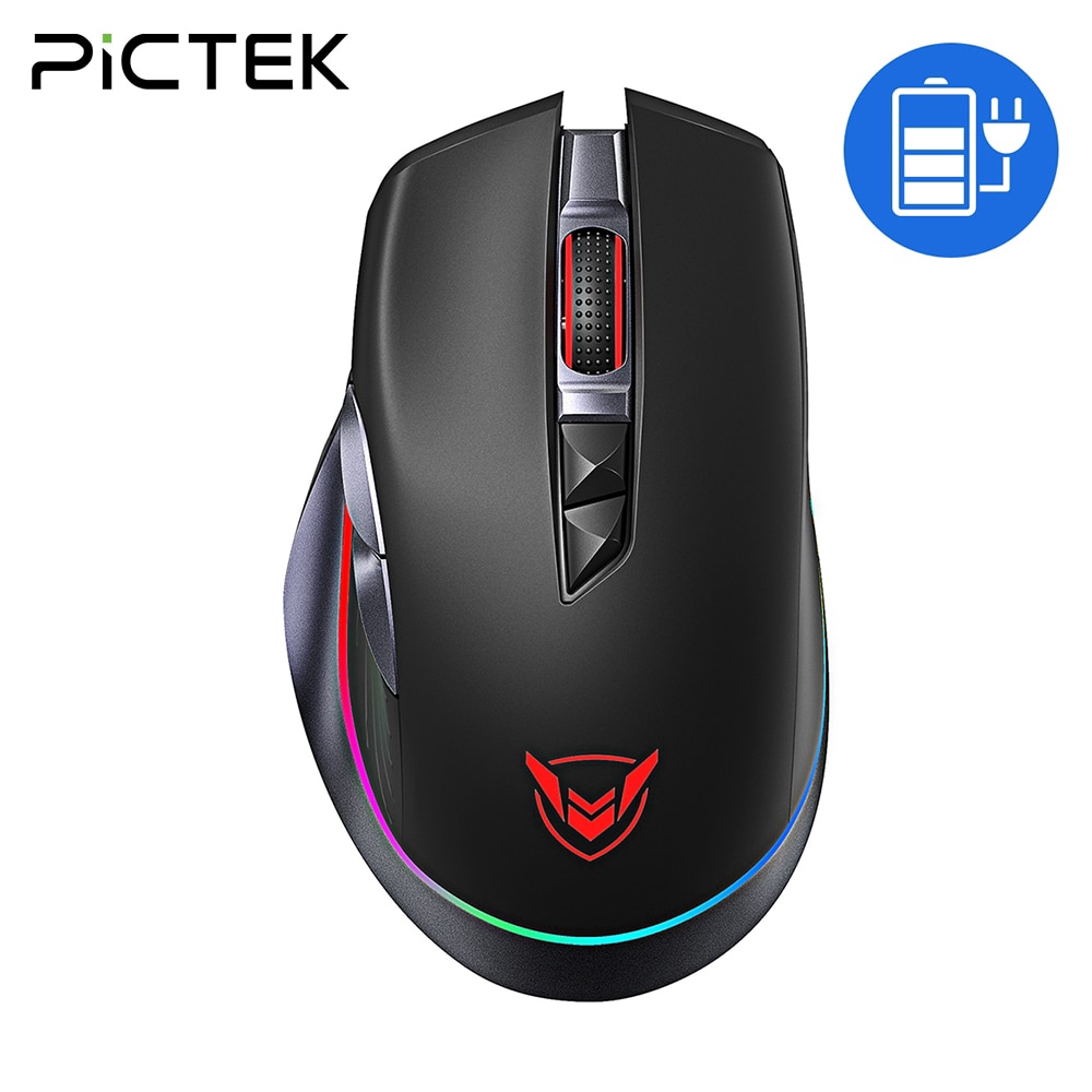 PICTEK PC255 Gaming Mouse Wireless 10000 DPI RGB Mouse Rechargeable
