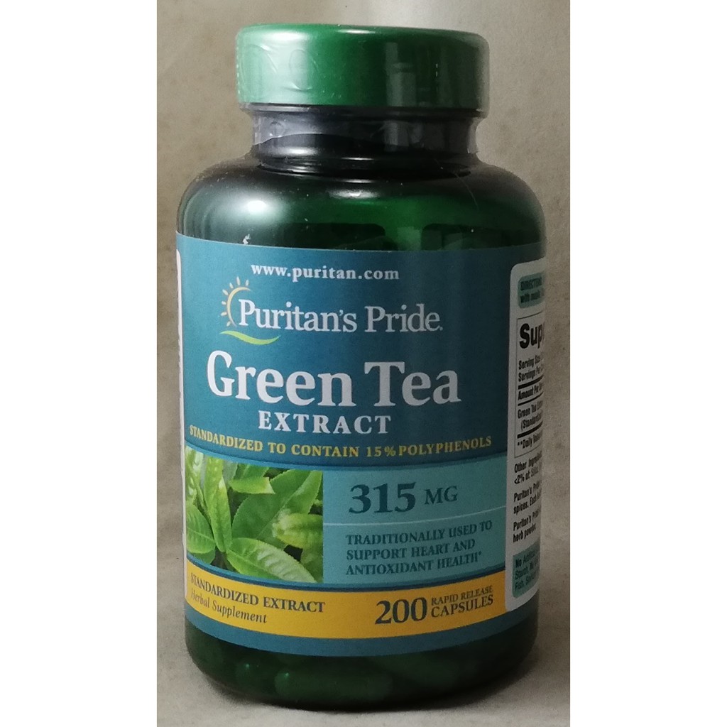 Puritan's Pride Green Tea Extract 315mg, 200 Capsules Shopee Philippines