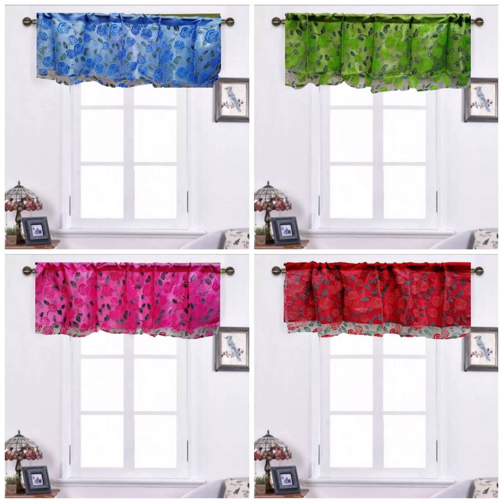 Valance Curtain Lace Lining Window/Kitchen Curtain 40cm*130cm Shopee