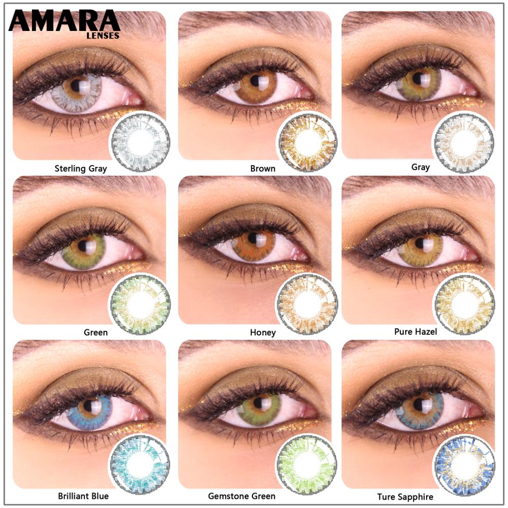 AMARA LENSES 1Pair 3 TONE Series Cosmetic Contact Lenses Colored Lenses for Eyes Colored