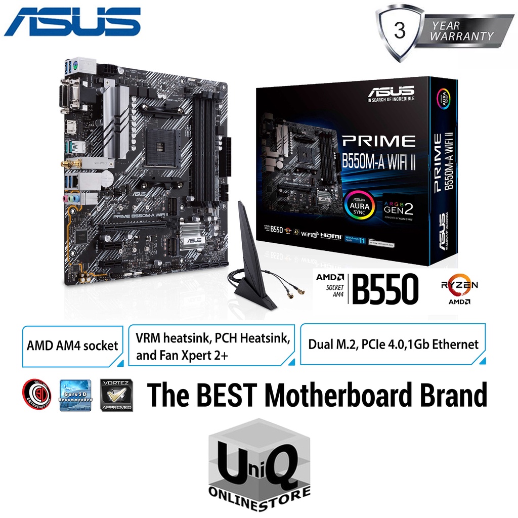 ASUS PRIME B550MA WIFI II AMD B550 (Ryzen AM4) micro ATX motherboard w