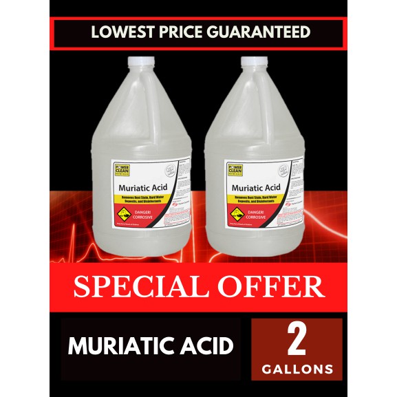*PACK OF 2 GALLONS* Heavy Duty Muriatic Acid Disinfectant Toilet Tile