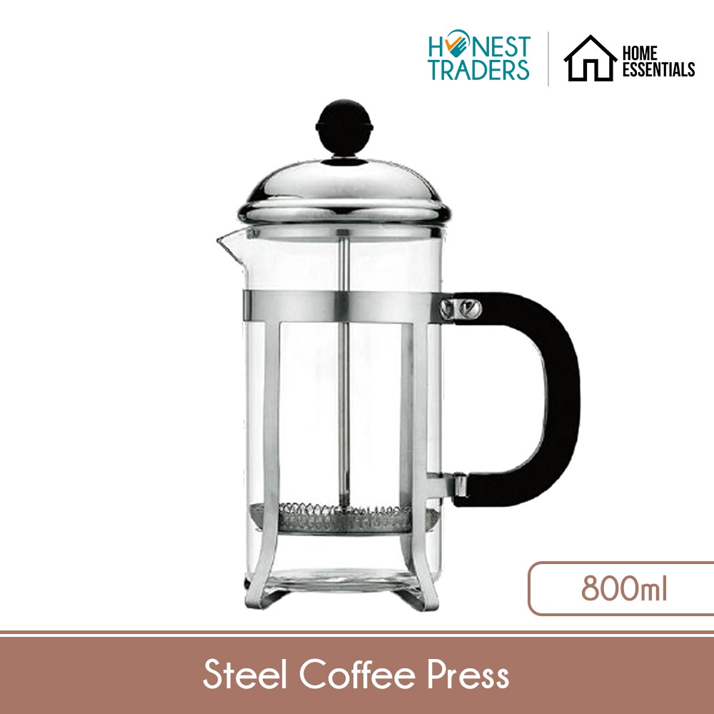 Steel Coffee Press "Borosilicate Glass" 800ml Se B500h 800 Shopee