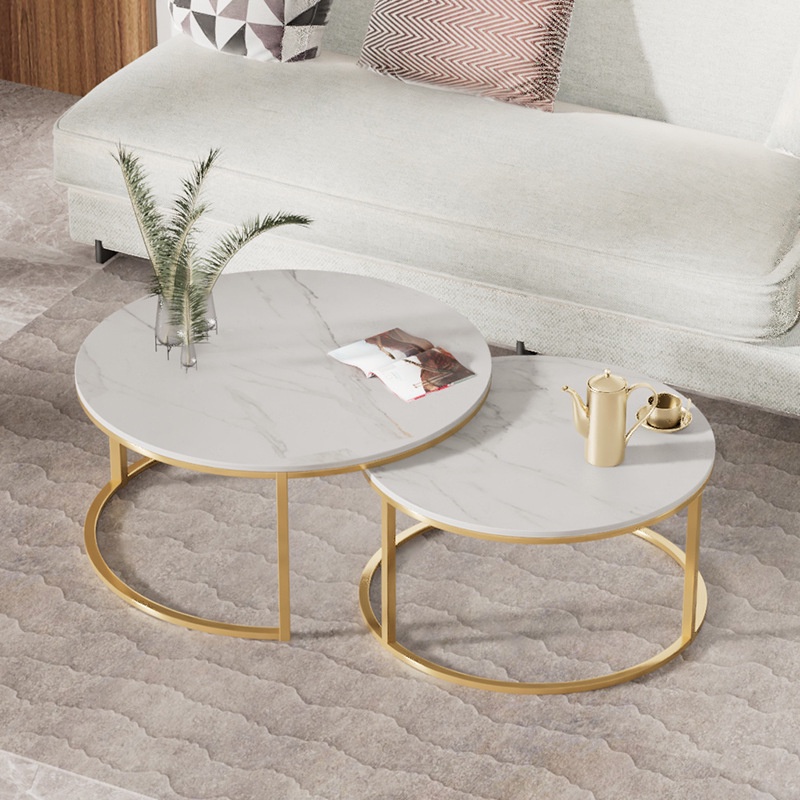 Sanxun Coffee Table Doublelayer Simple Modern Marble Tea Table Living
