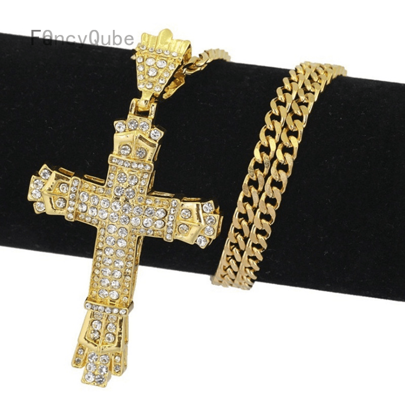 Men Fashion Jewelry 18K Gold / 925 Silver DIAMOND Stainless Steel Cross