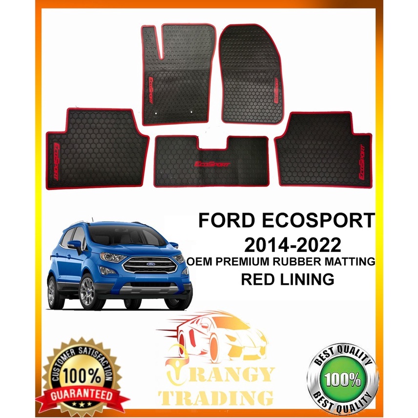 Ford Ecosport 2014 to 2022 OEM Premium Rubber Matting Red Lining 2015