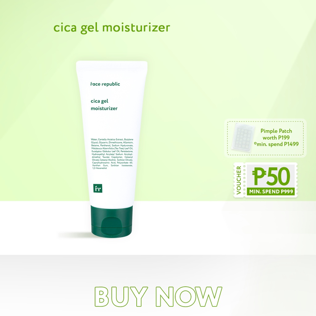 Face Republic CICA Gel Moisturizer 50mL [ Oily, Sensitive Skin, Acne