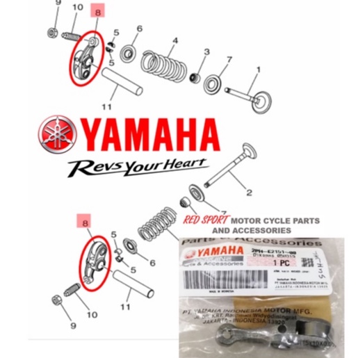 Rocker Arm Mio i 125, Mio Soul i 125 (SOLD PER PIECE) 2PHE215100