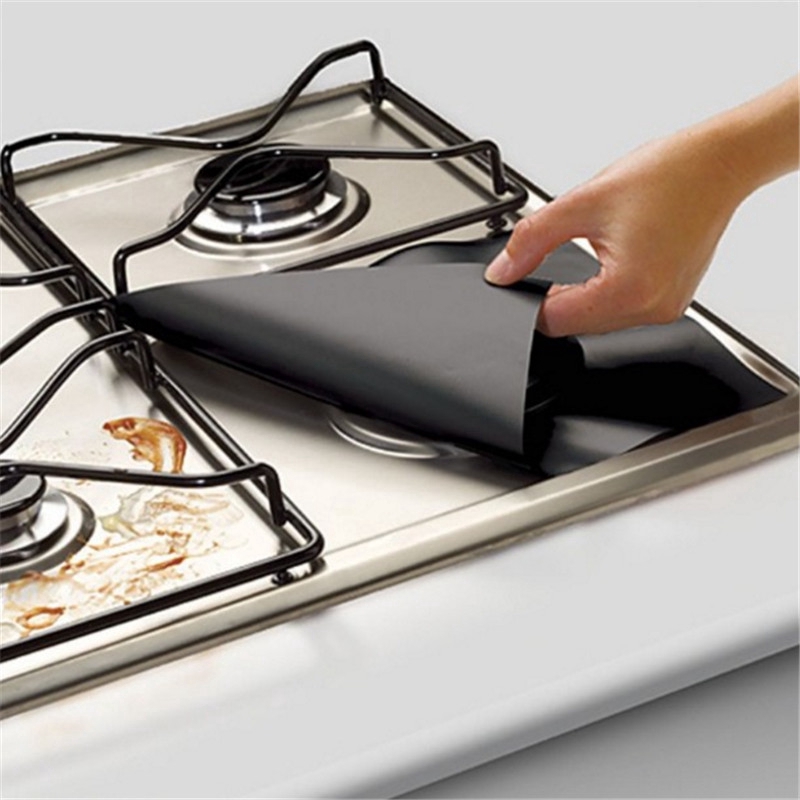 1/2PCS Reusable Gas Range Stove Top Burner Protector Liner Cover for