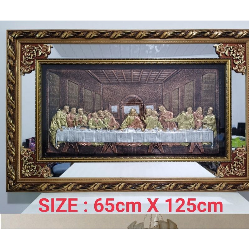 Last Supper glass framesize 65cm x 125 cm Shopee Philippines