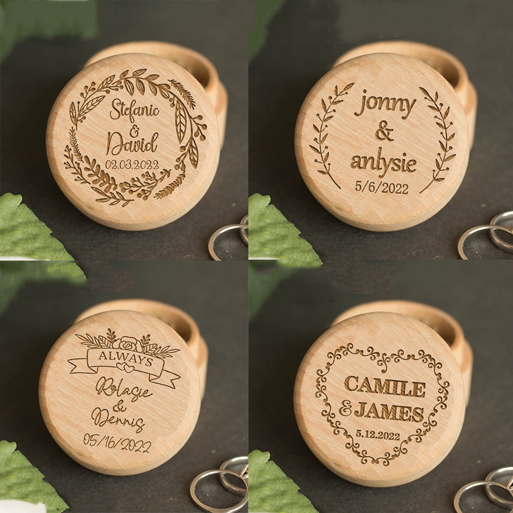 Personalized Ring Box Wedding Engagement Ring Dish Storage Custom