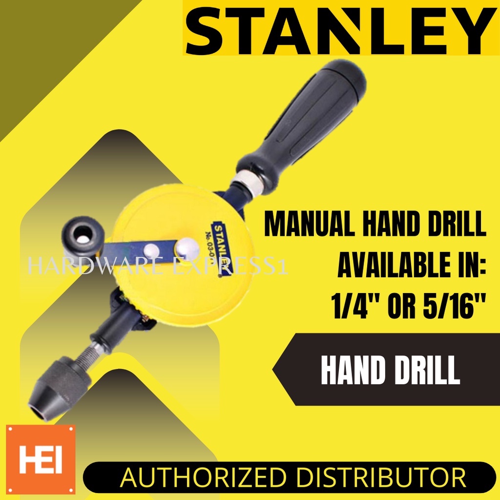 STANLEY Manual Hand Drill 1/4" (03011) / 5/16" (03608) Shopee
