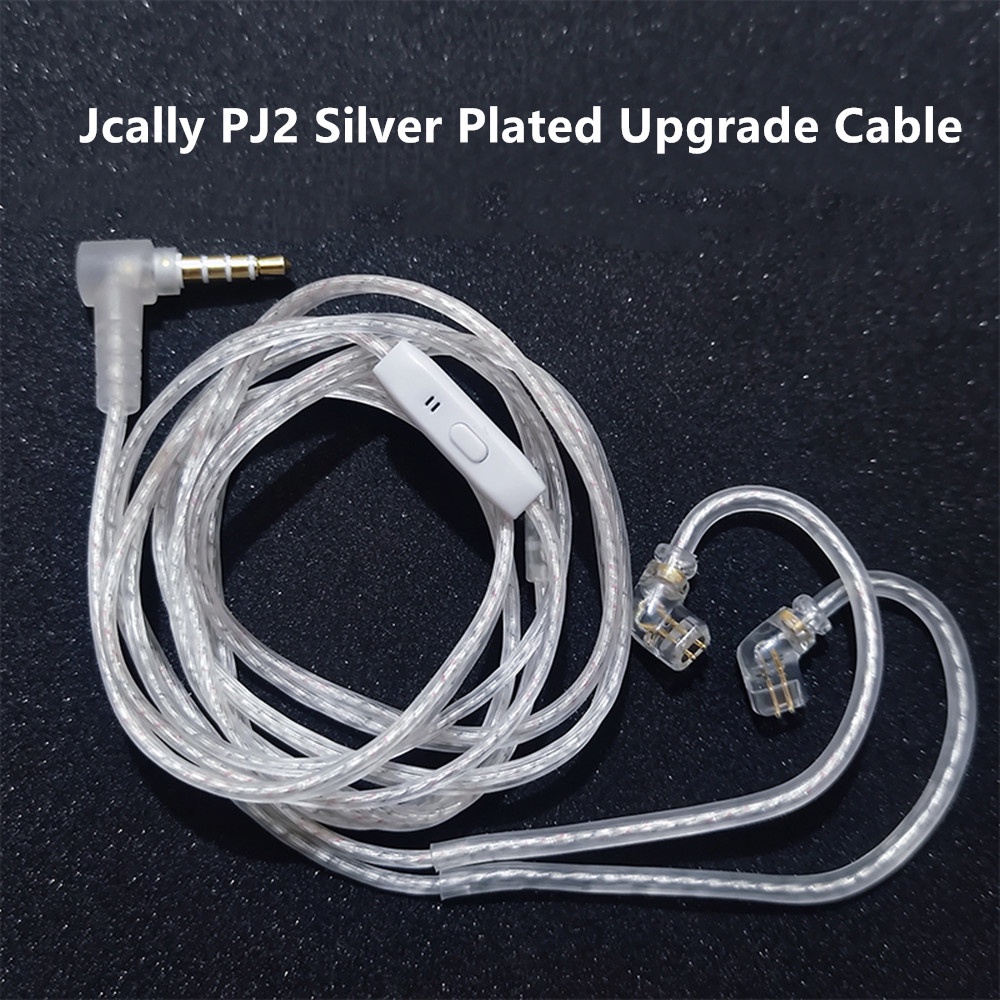 JCALLY PJ2 5N OFC Silver plate Upgrade Cable With Mic MMCX 2Pin 0.78mm