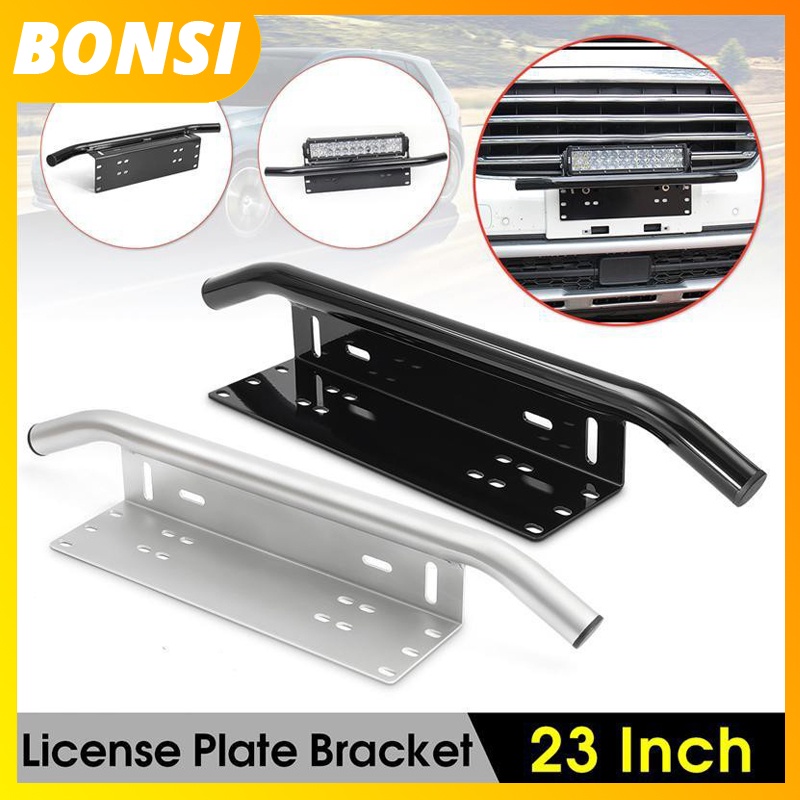 23" Front Bumper Bull Bar Number Plate Holder For Jeep 4X4 Off Road SUV