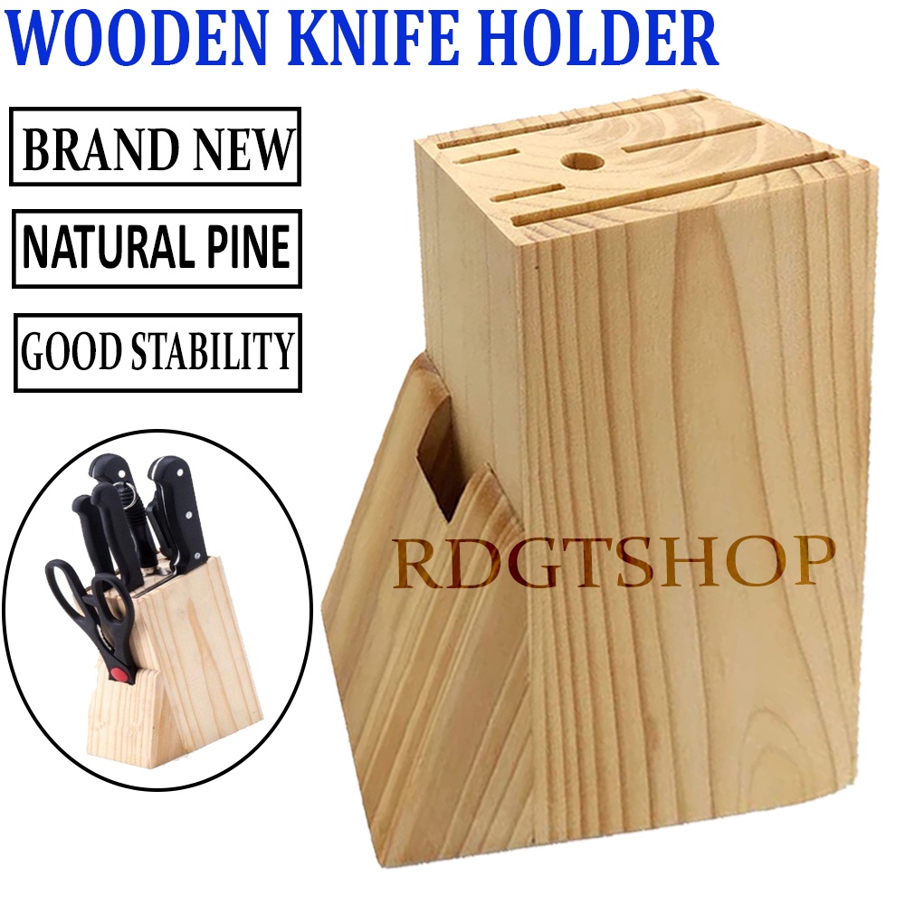 Solid Wood Kitchen Supplies, Pine Wood Knife Holder, Kitchen Wooden