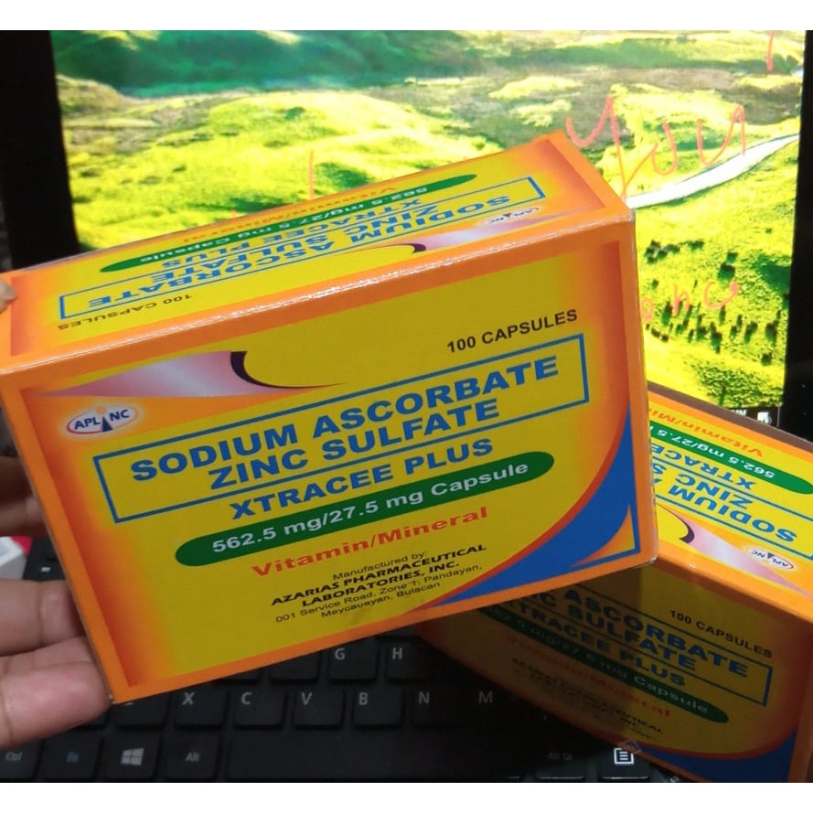 XTRACEE PLUS SODIUM ASCORBATE + ZINC SULFATE 562mg/Capsule 100 Capsules/box FDA Approved