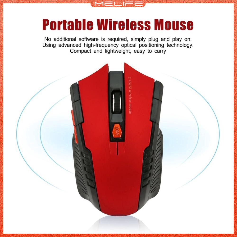 2.4GHz Wireless Optical Mouse 10M Long Distance Receiving Range 1600DPI