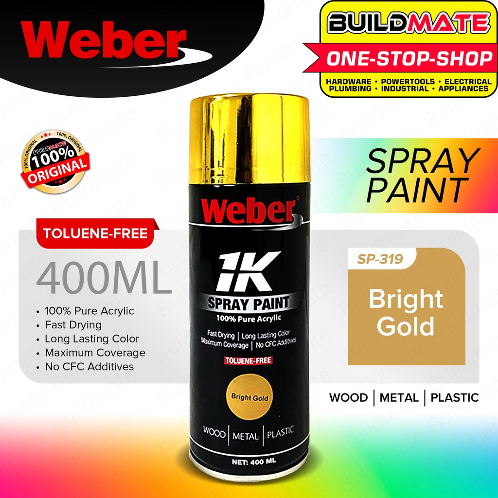 WEBER Auto Spray Paint 400ml CHROME COLORS PURE ACRYLIC Shopee Philippines