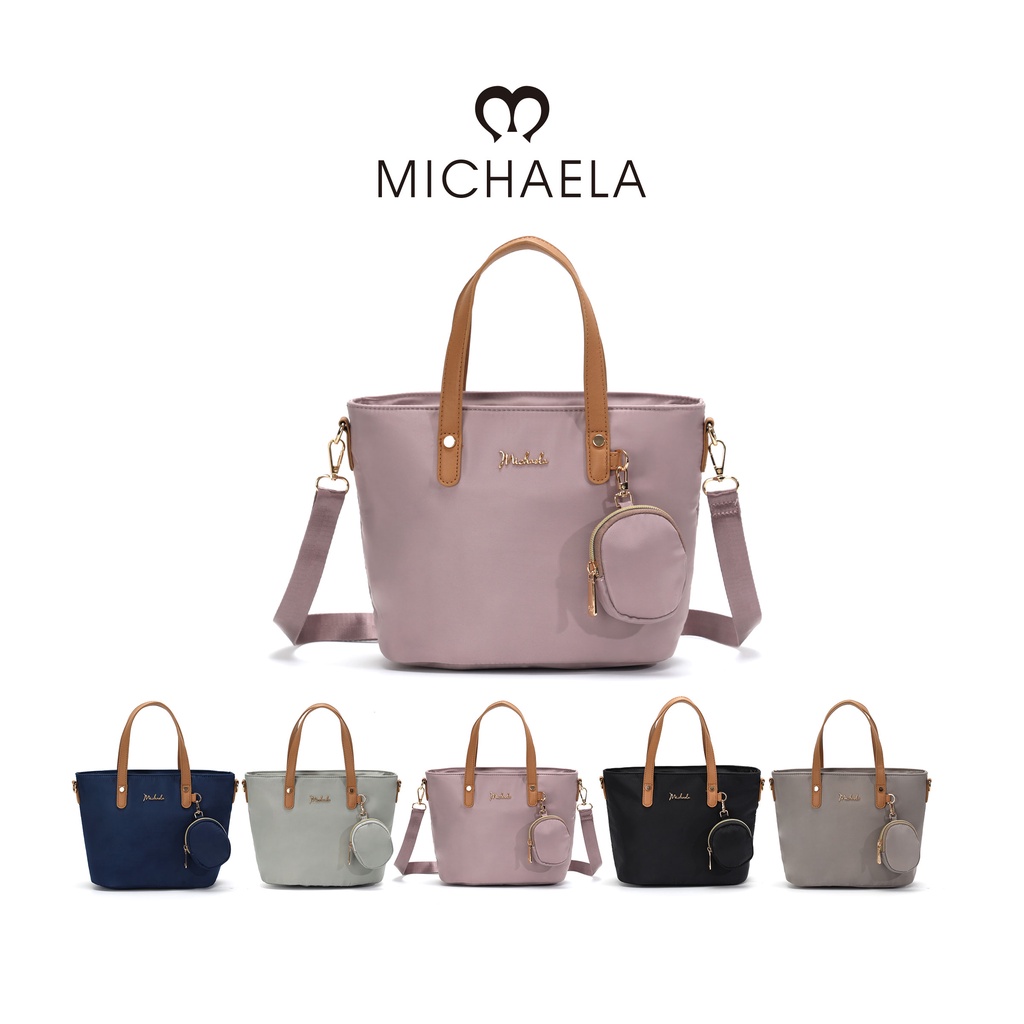 MICHAELA 12'' Tote Bag for Women with Small Zipper Bag ReNylon Fashion Work Sling Bag MHB15116