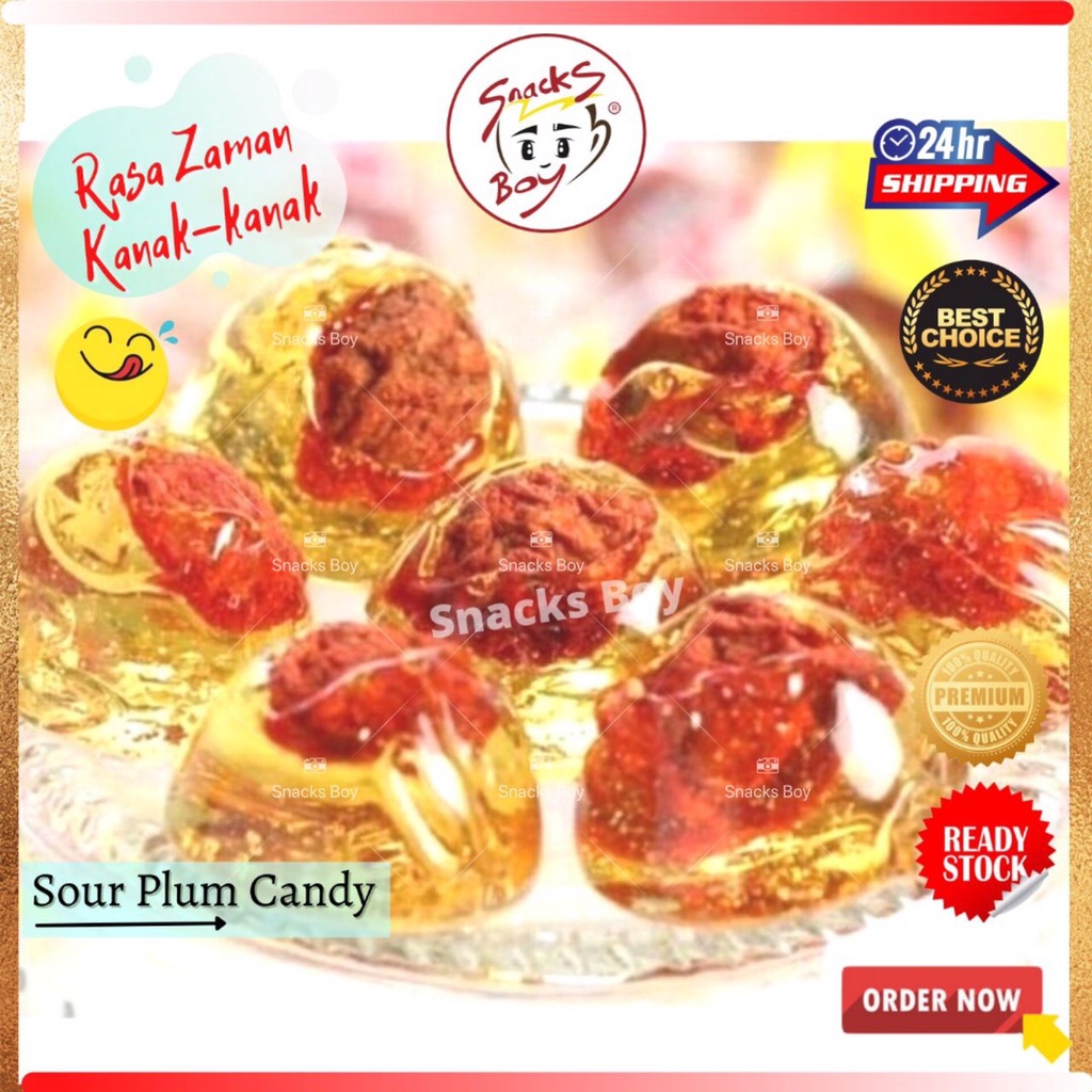 Red Plum Candy Sour Gula Asam Boi Snacks Food Nuts Ancient Flavor