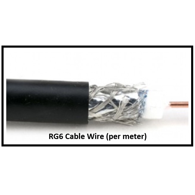 RG6 Cable Wire / TV Cable Wire / Television Wire (per meter) Shopee