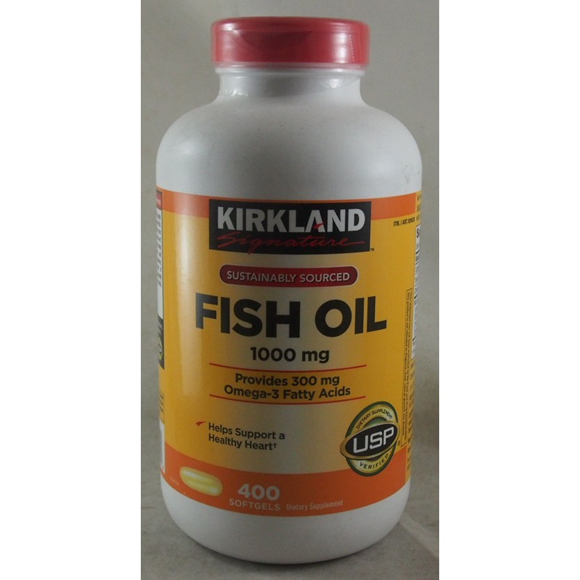 Kirkland Signature Fish Oil, 1000mg, 400 softgels 12/2024 Shopee