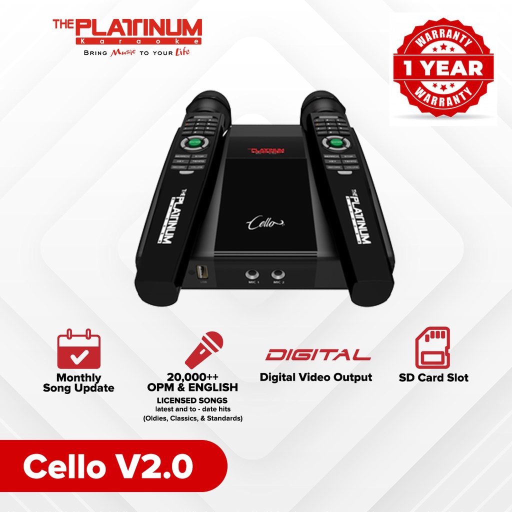 The Platinum Cello V2.0 with Over 20,++++ English and OPM songs