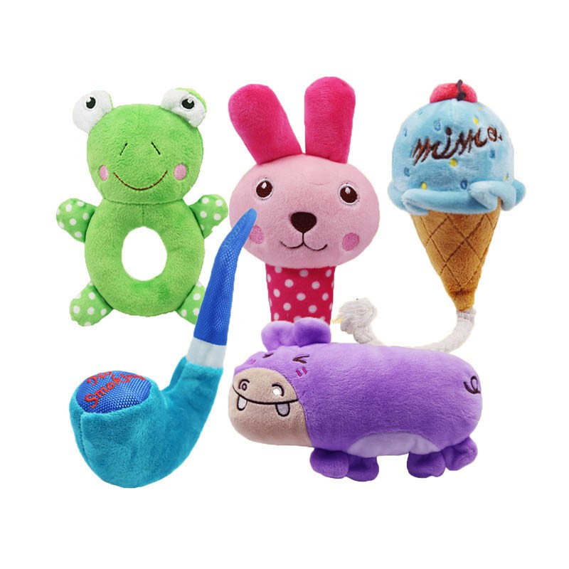 1pc Cartoon Animal Squeaky Dog Toys Funny Pet Puppy Chew Toy Teeth