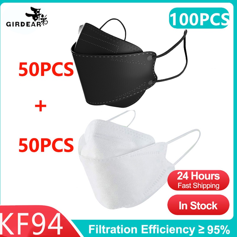 Girdear 100Pcs KF94 mask made in korea Reusable Washable KF94 face mask